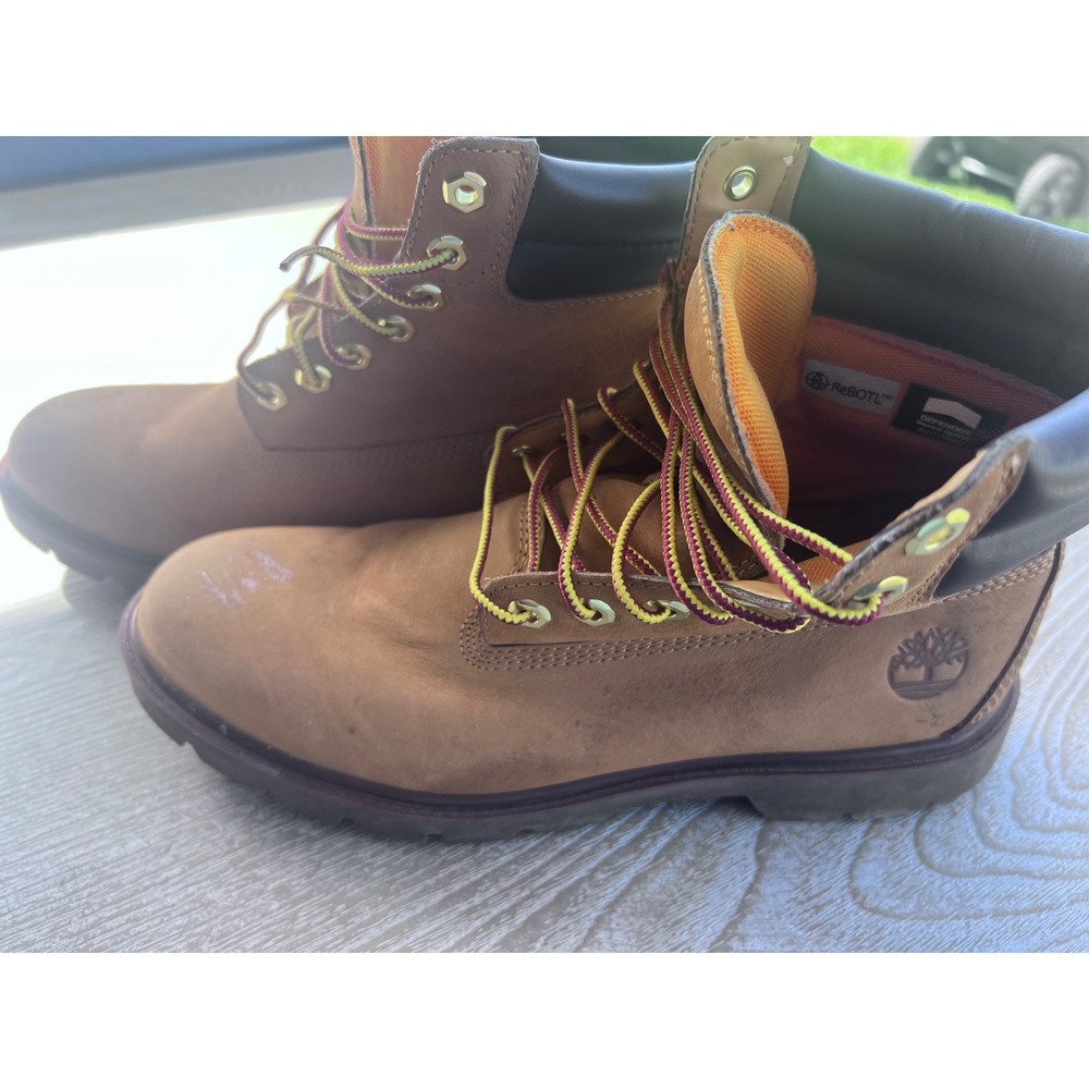 Timberland Mens 6-Inch Premium Waterproof Boots Wheat Nubuck A27TP Size 10